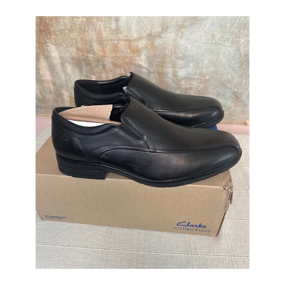 Clarks Steadwell Step Men\'s Black Leather Slip On Dress Loafer Wide Size 9 W main image 13